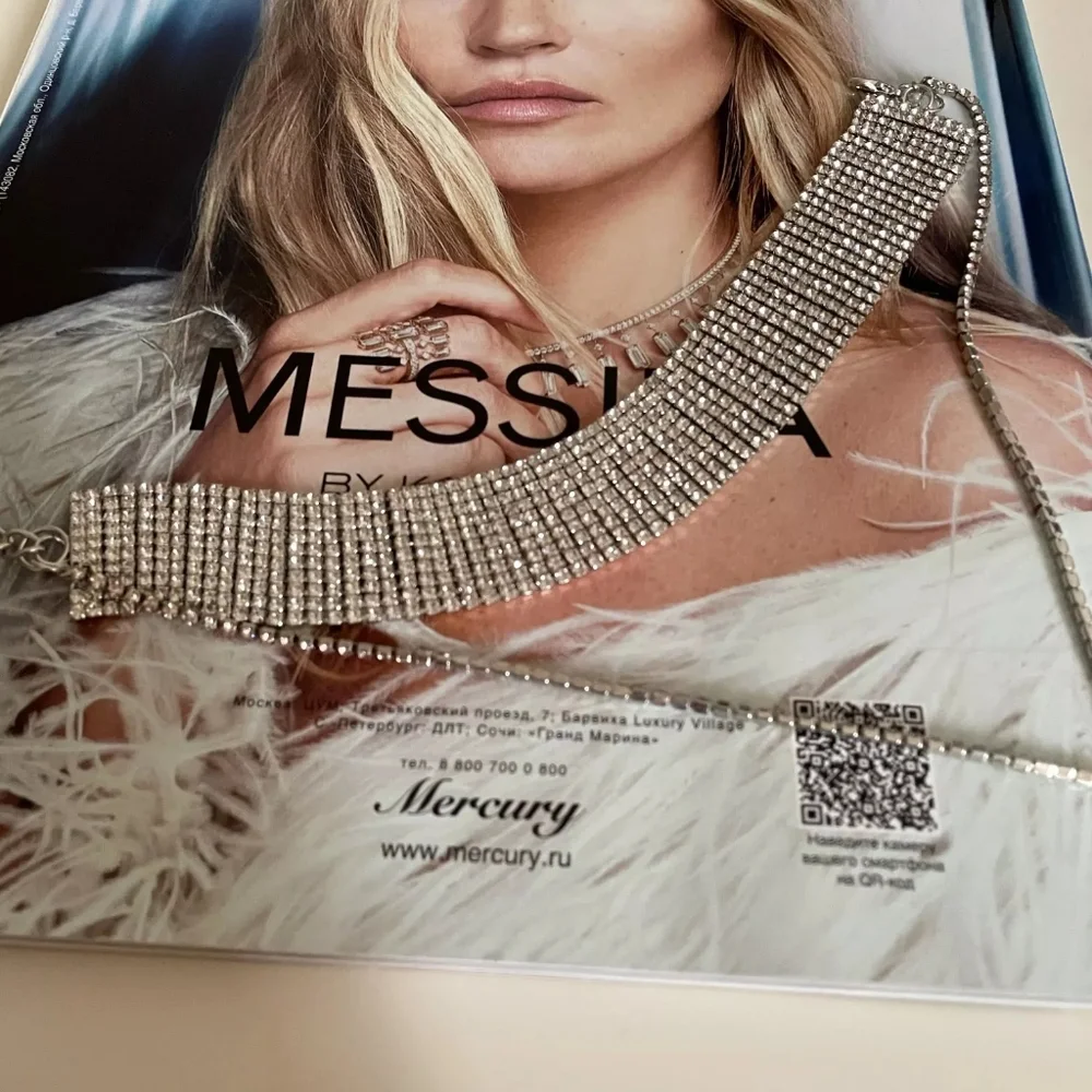 Rhinestone Choker Chain Drop Necklace